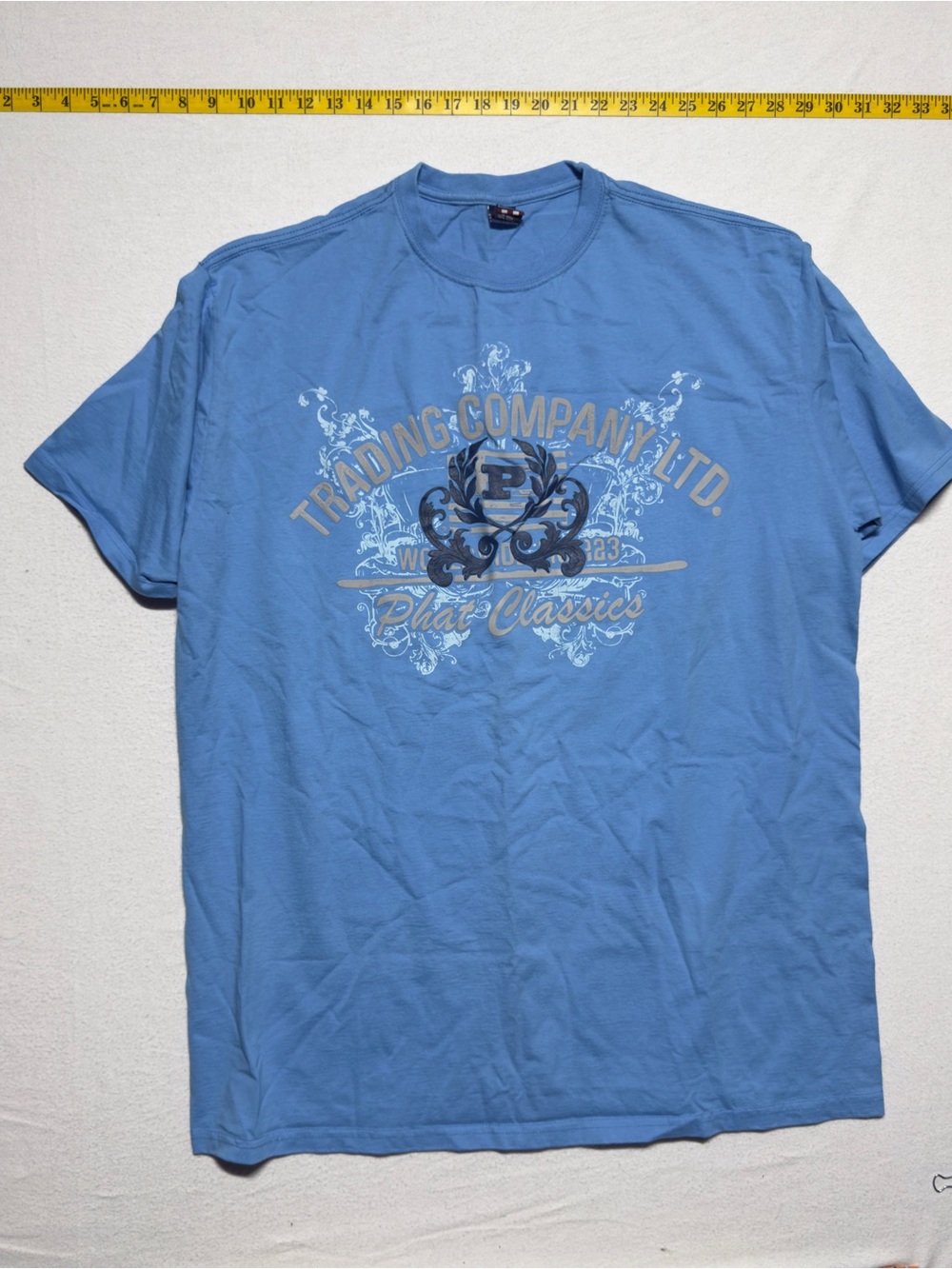 Phat Farm Light Blue Graphic Crewneck Tee